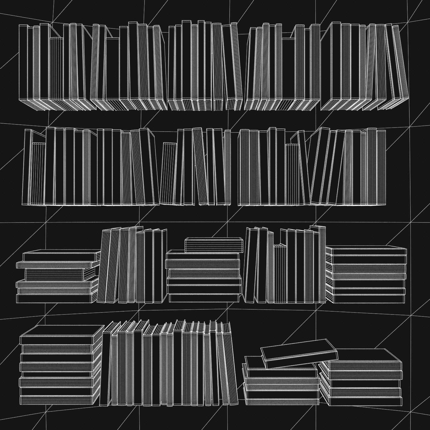 Books 150 pieces 4-6-1 Low-poly 3D model_24