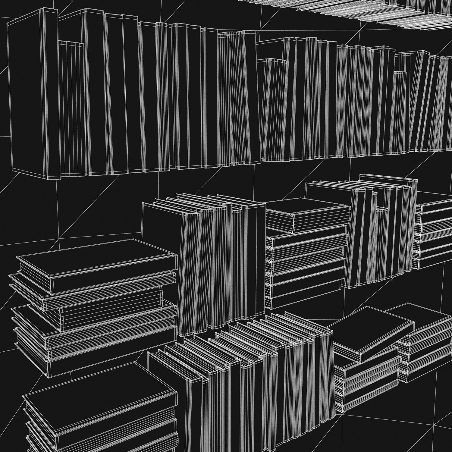 Books 150 pieces 4-6-1 Low-poly 3D model_33