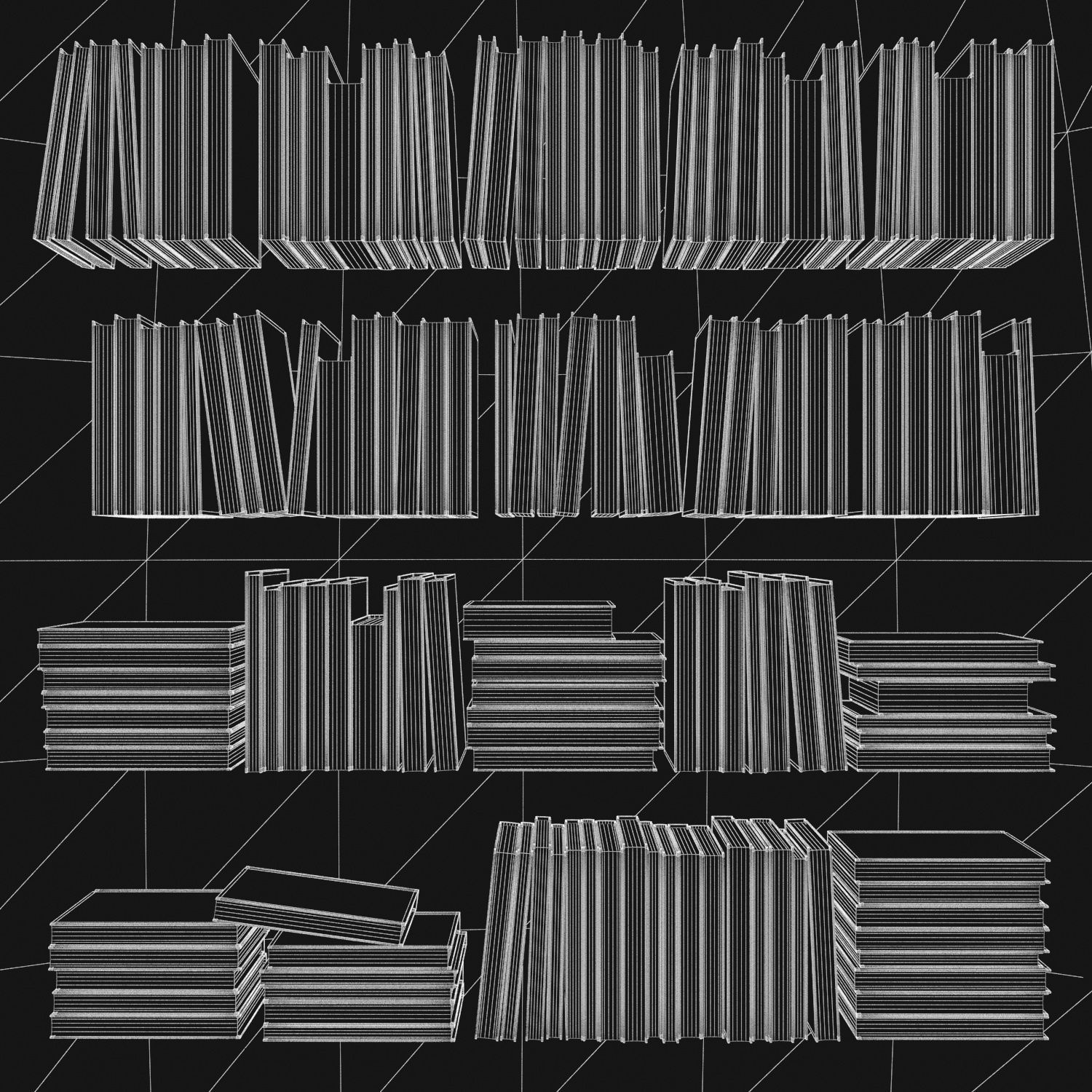Books 150 pieces 4-6-1 Low-poly 3D model_31