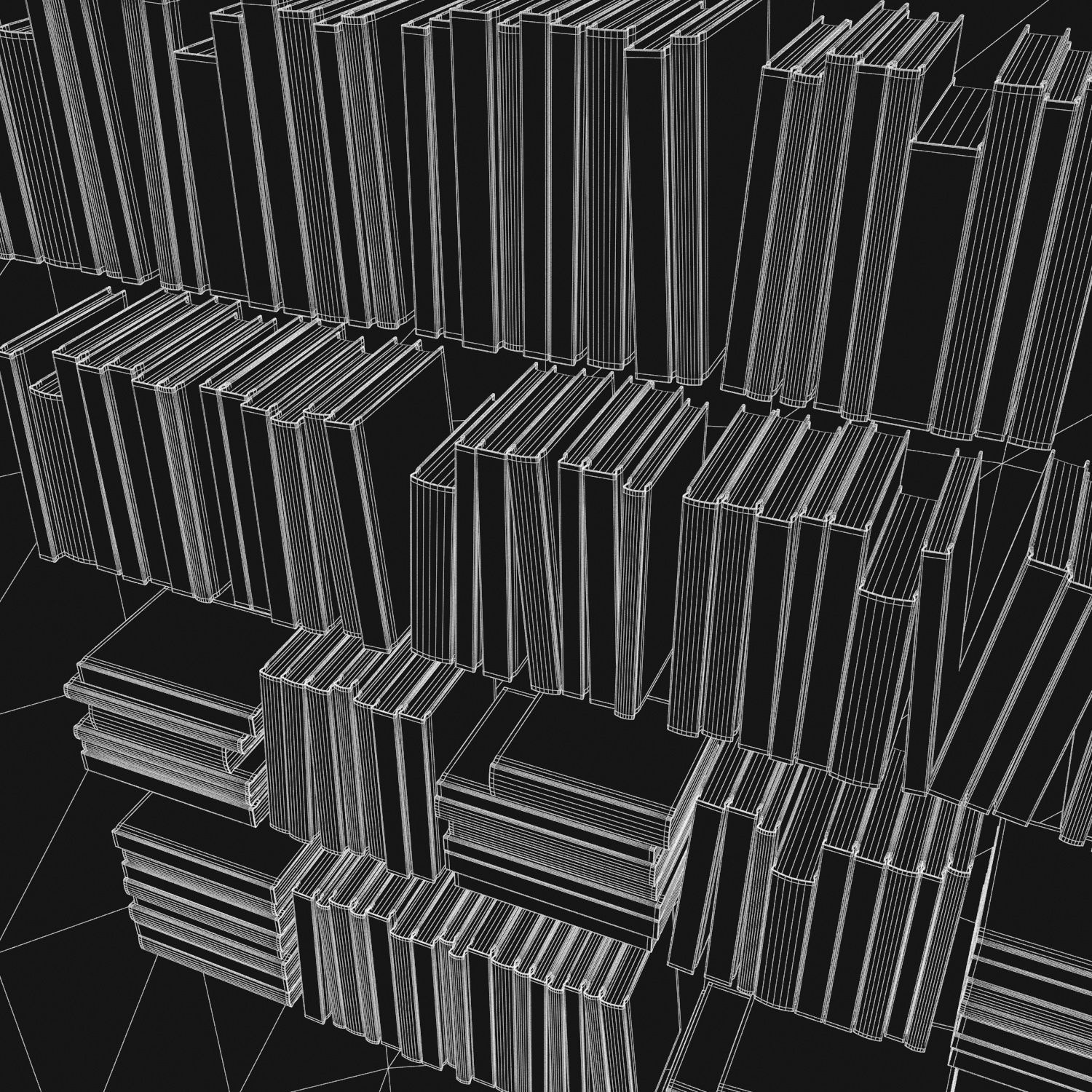 Books 150 pieces 4-6-1 Low-poly 3D model_35