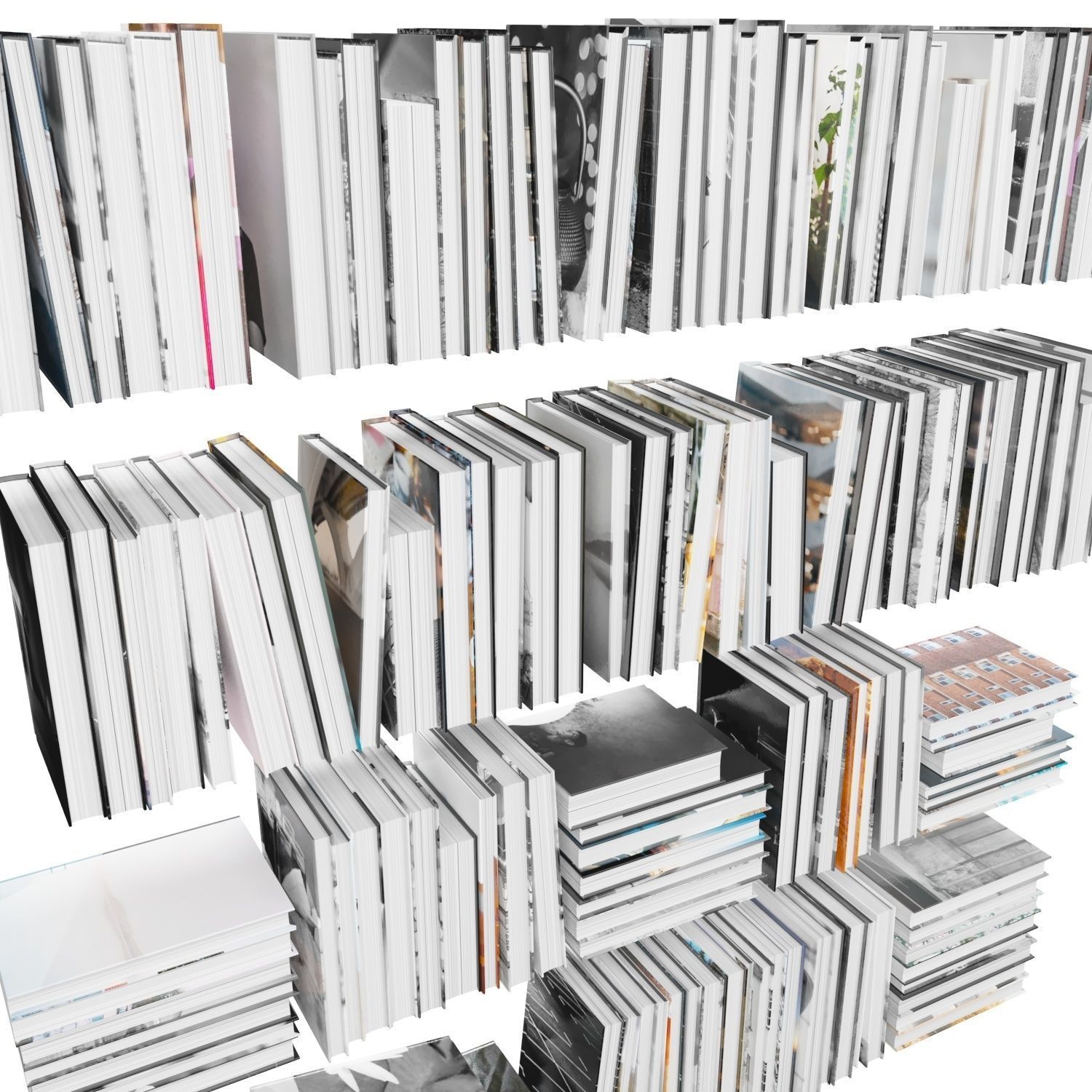 Books 150 pieces 4-6-1 Low-poly 3D model_8