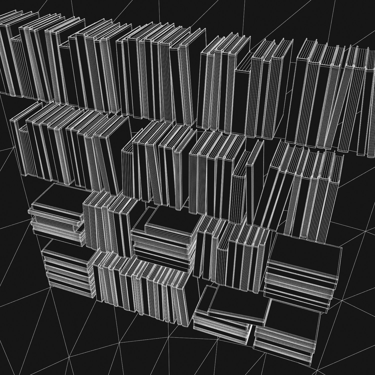 Books 150 pieces 4-6-1 Low-poly 3D model_27