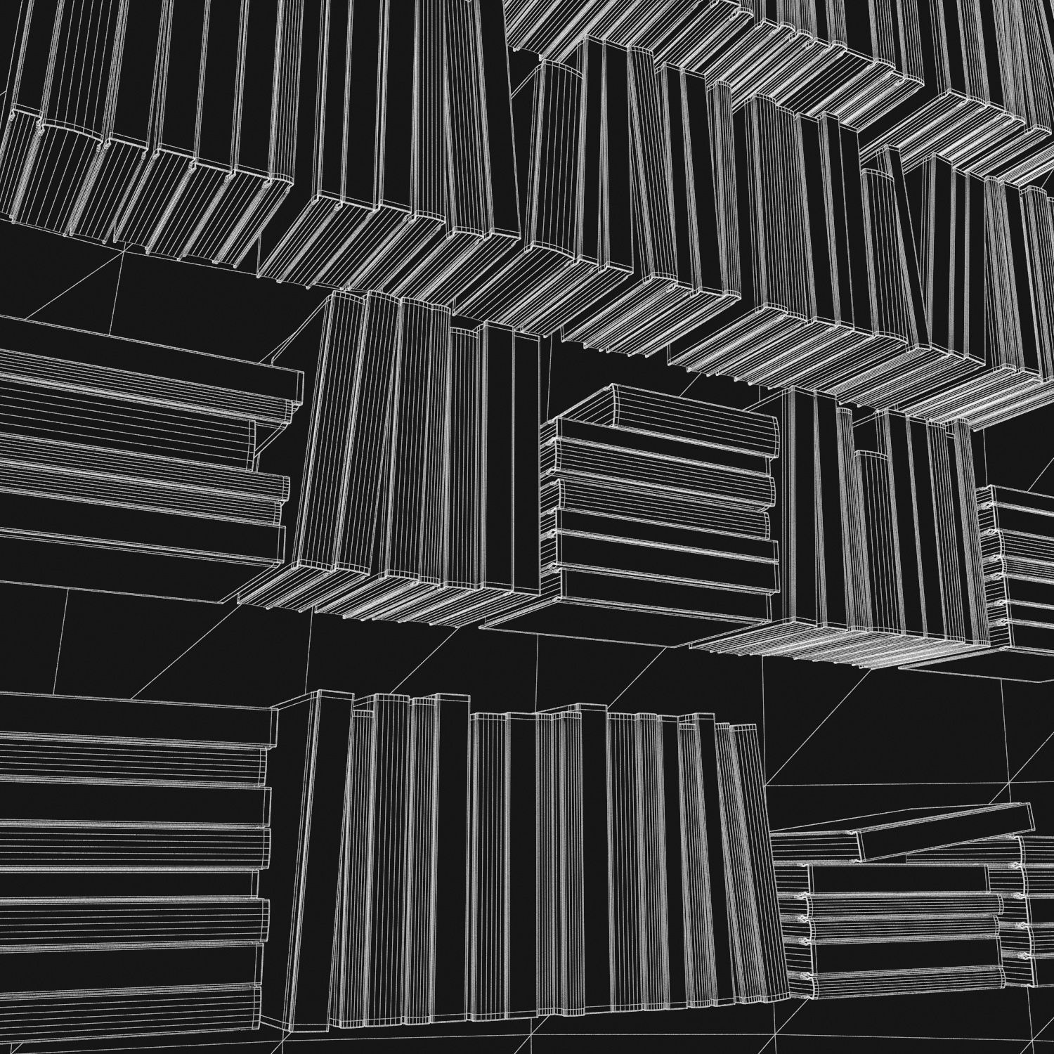 Books 150 pieces 4-6-1 Low-poly 3D model_32