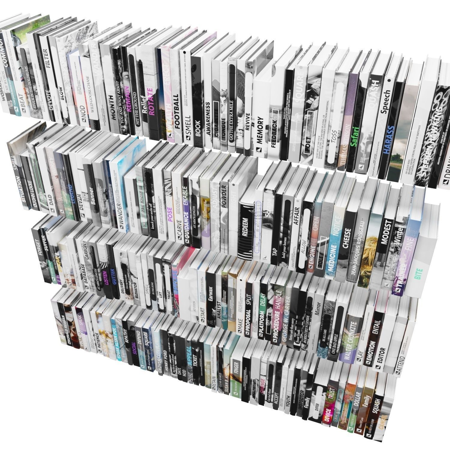 Books 150 pieces 4-7-1 Low-poly 3D model_7