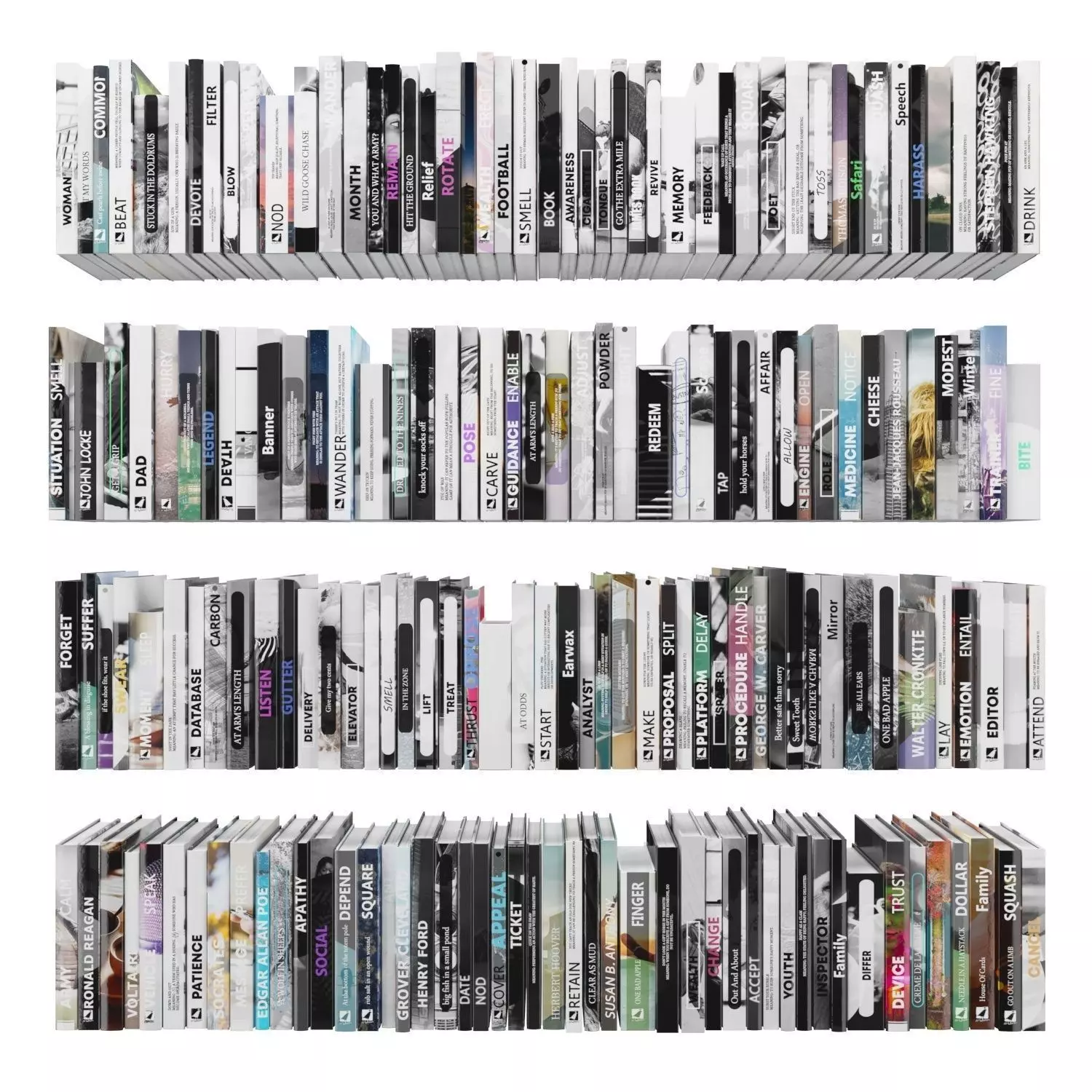 Books 150 pieces 4-7-1 Low-poly 3D model_0