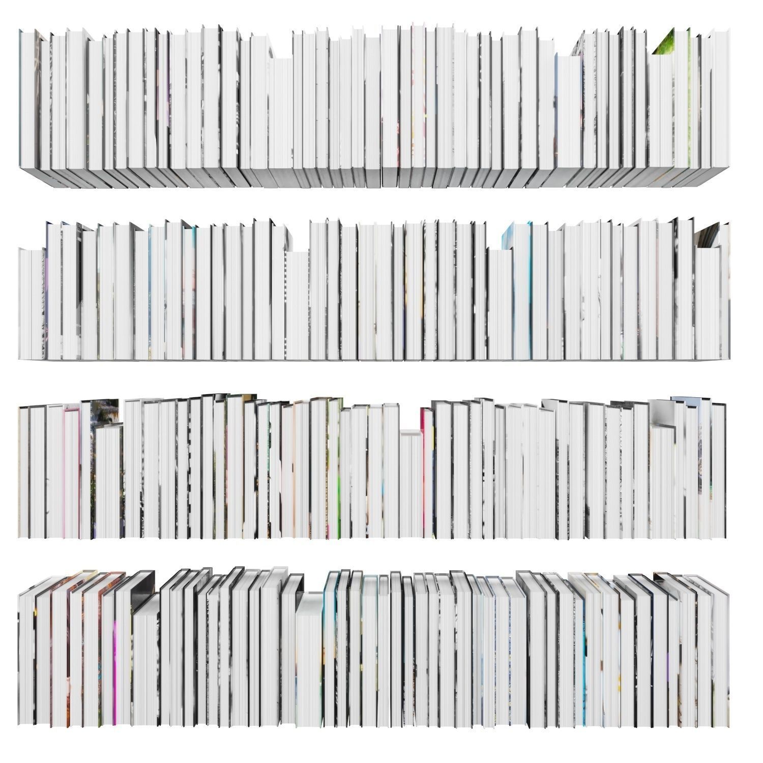 Books 150 pieces 4-7-1 Low-poly 3D model_14