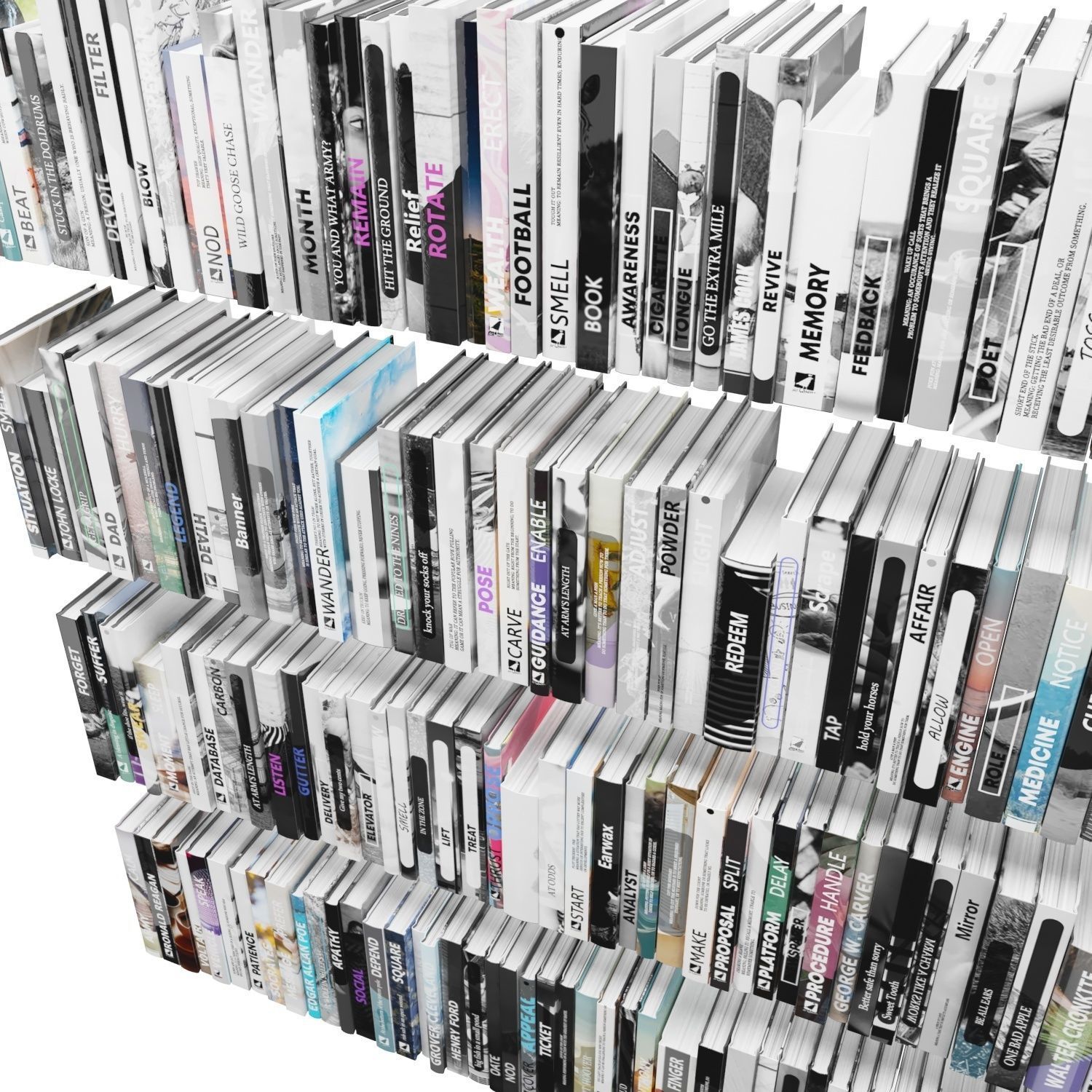 Books 150 pieces 4-7-1 Low-poly 3D model_22