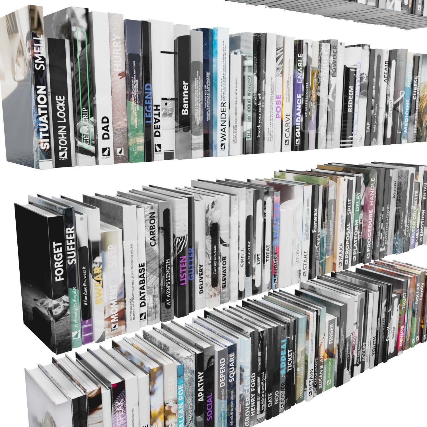 Books 150 pieces 4-7-1 Low-poly 3D model_18