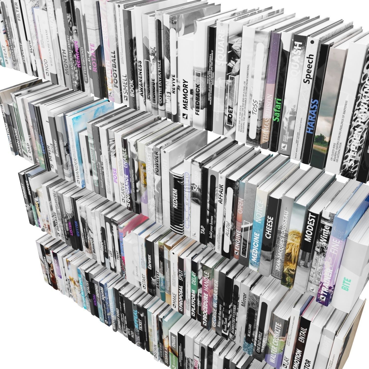 Books 150 pieces 4-7-1 Low-poly 3D model_21