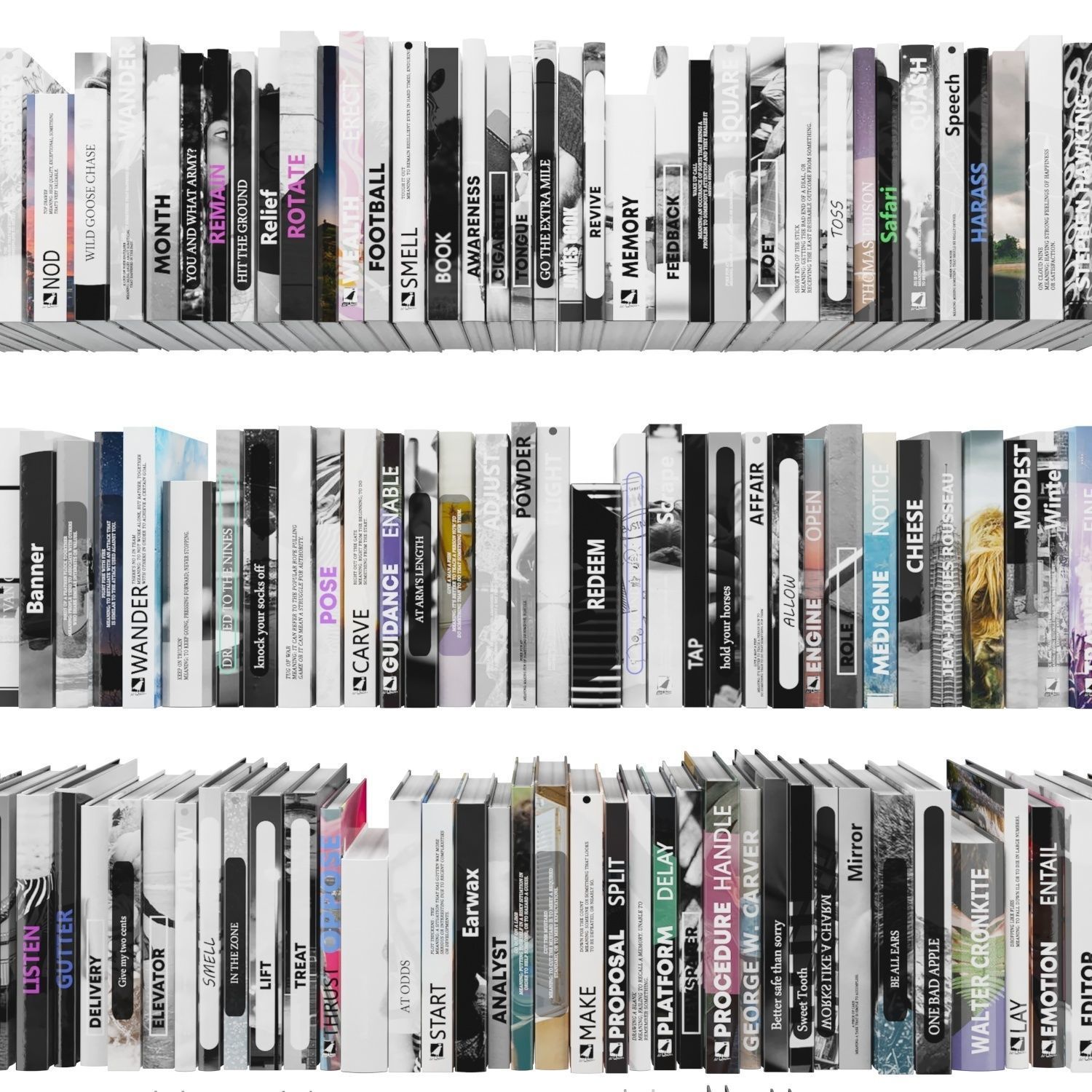 Books 150 pieces 4-7-1 Low-poly 3D model_11