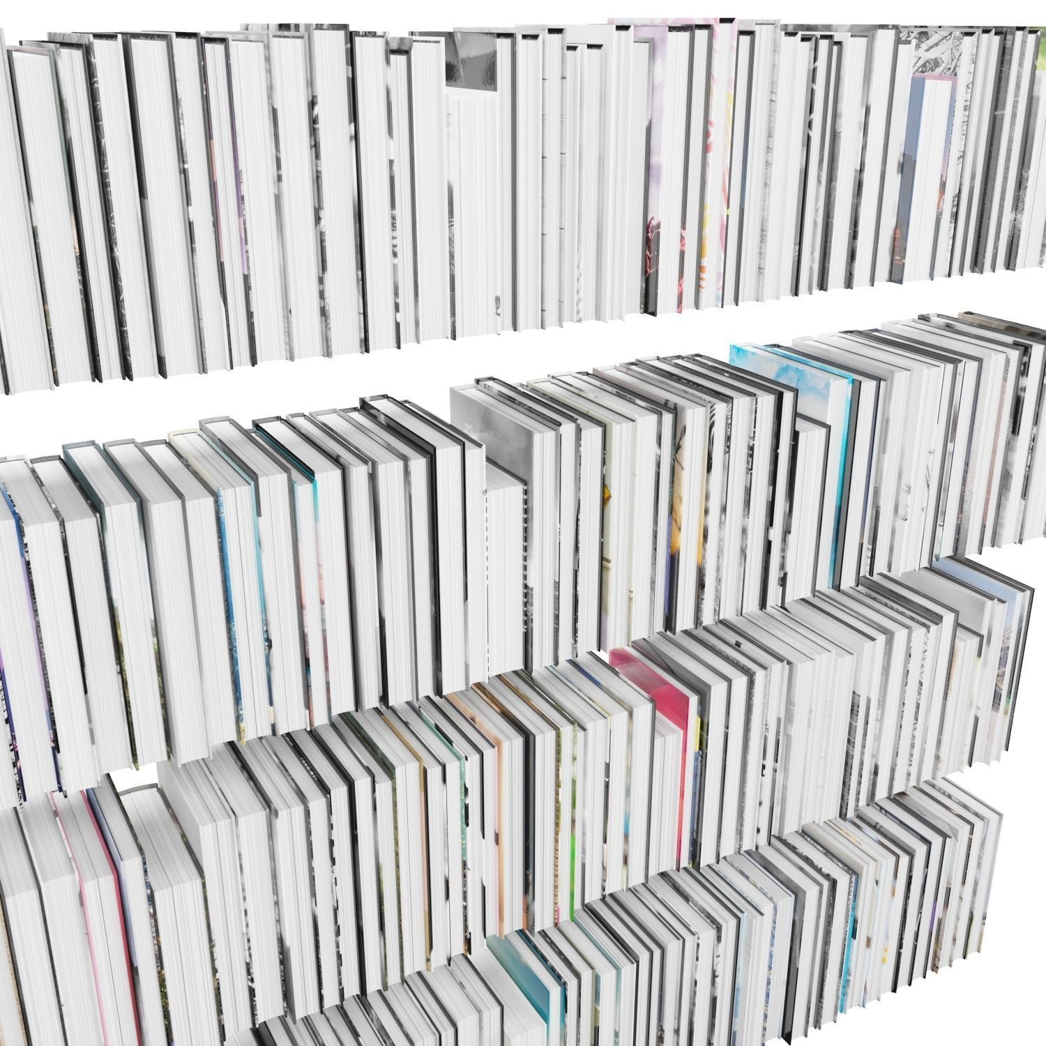 Books 150 pieces 4-7-1 Low-poly 3D model_8