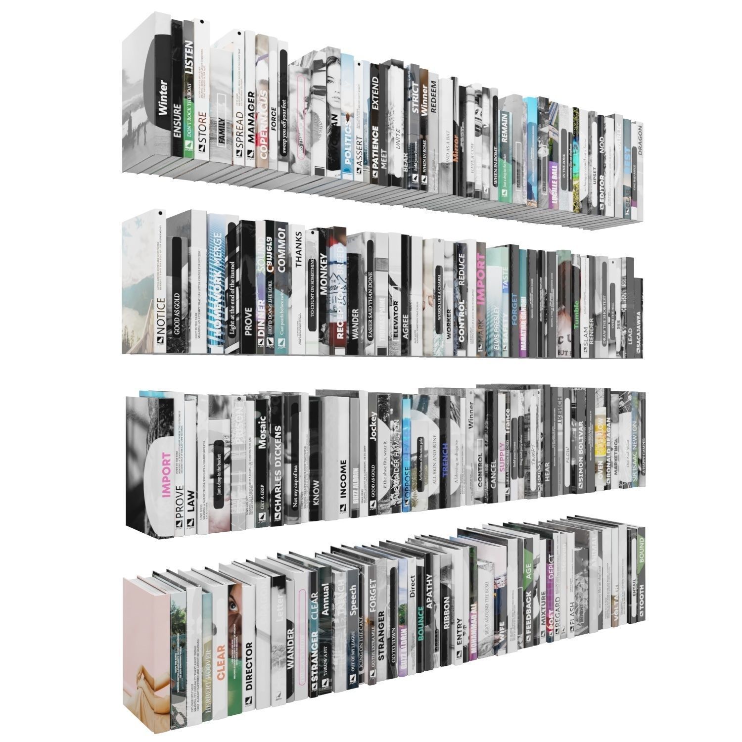 Books 150 pieces 4-7-2 Low-poly 3D model_3