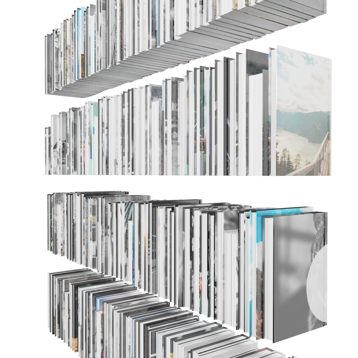 Books 150 pieces 4-7-2 Low-poly 3D model_12