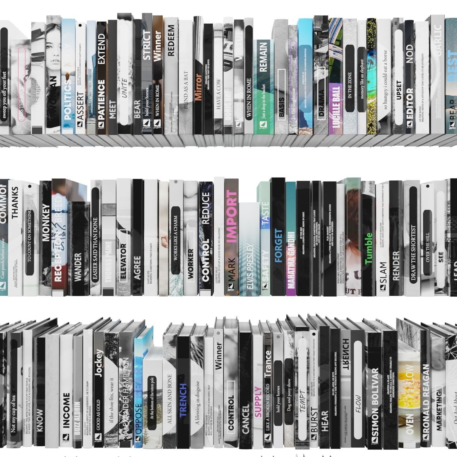 Books 150 pieces 4-7-2 Low-poly 3D model_11