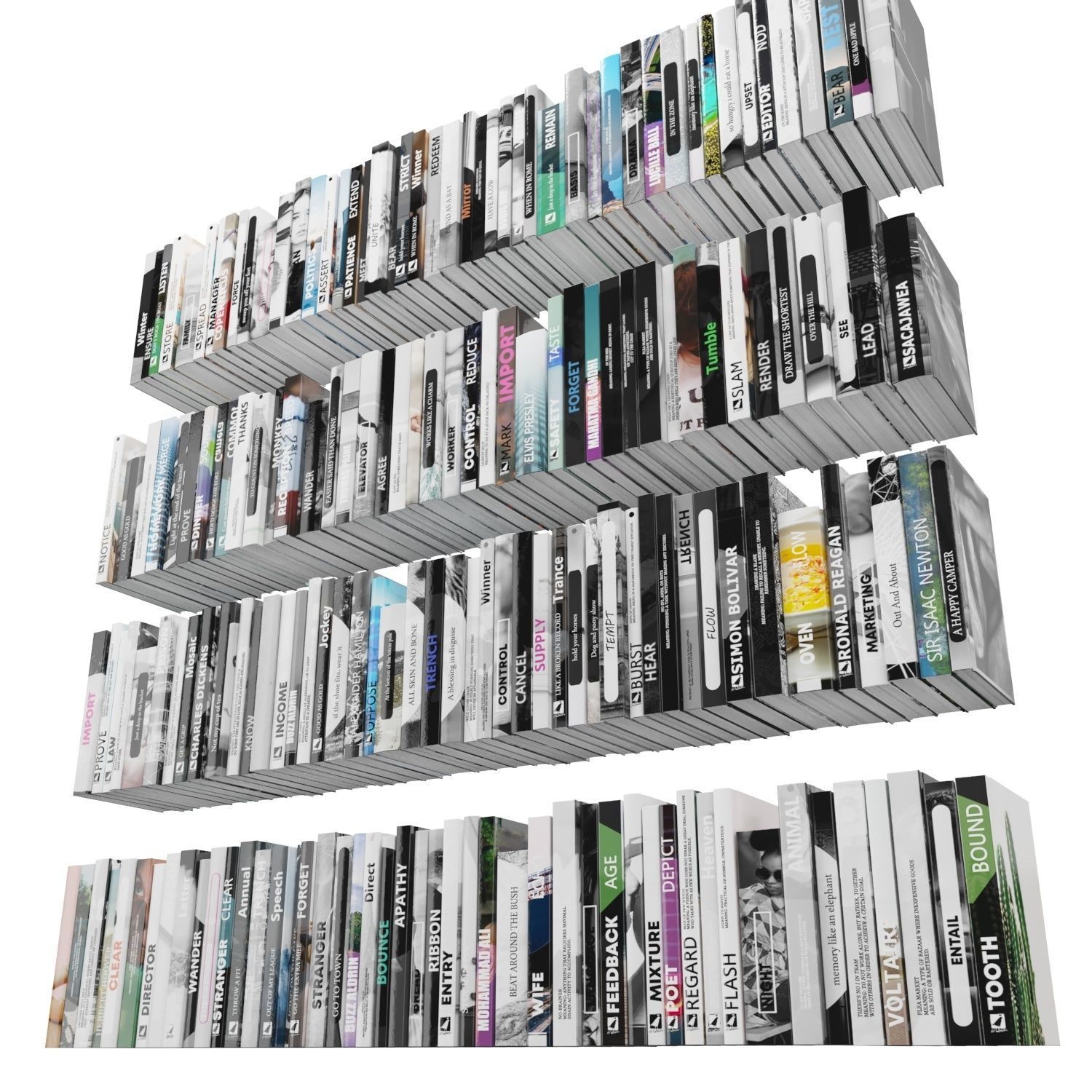 Books 150 pieces 4-7-2 Low-poly 3D model_4