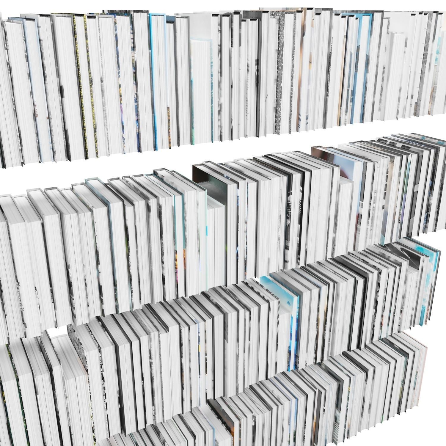 Books 150 pieces 4-7-2 Low-poly 3D model_9