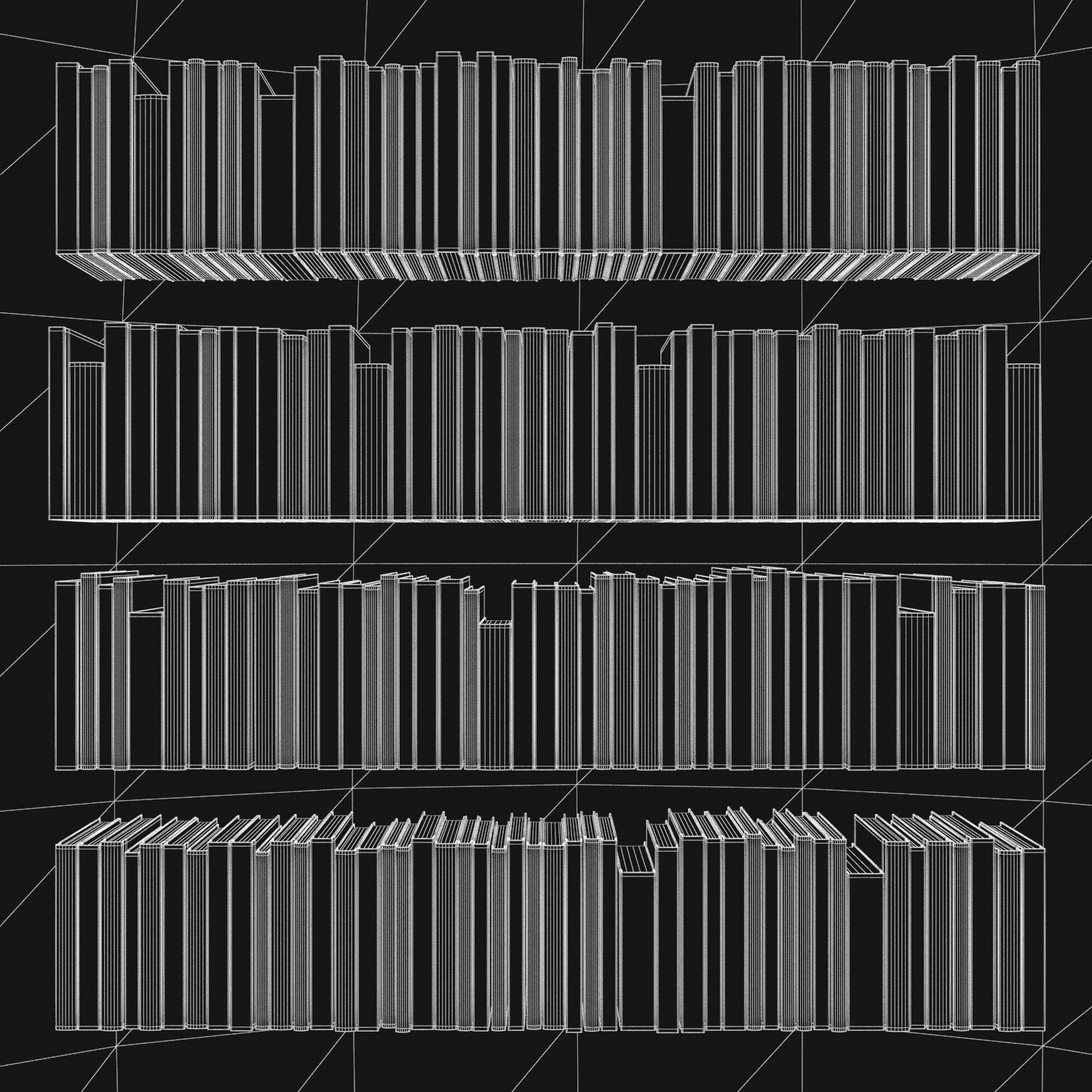 Books 150 pieces 4-7-2 Low-poly 3D model_24