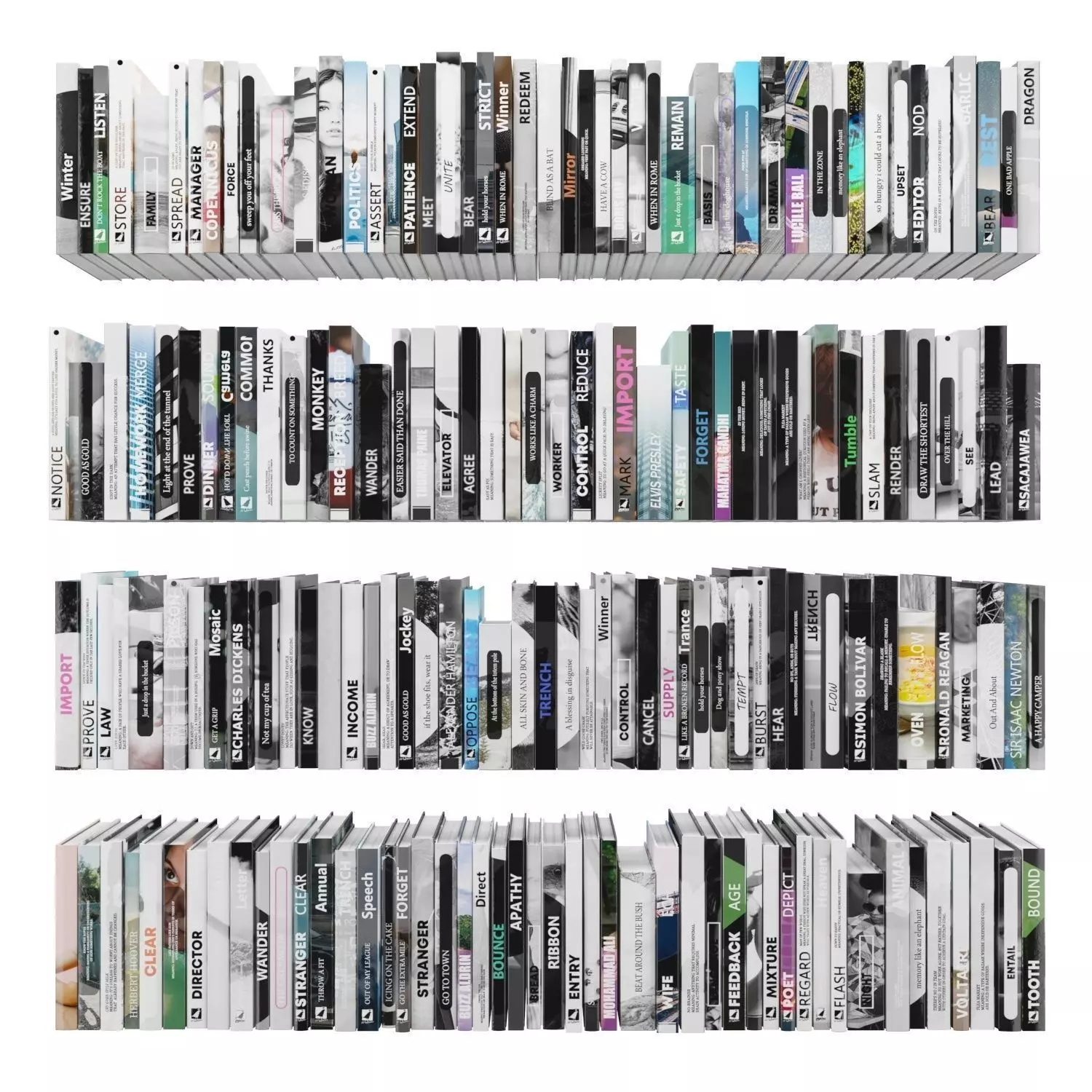 Books 150 pieces 4-7-2 Low-poly 3D model_0