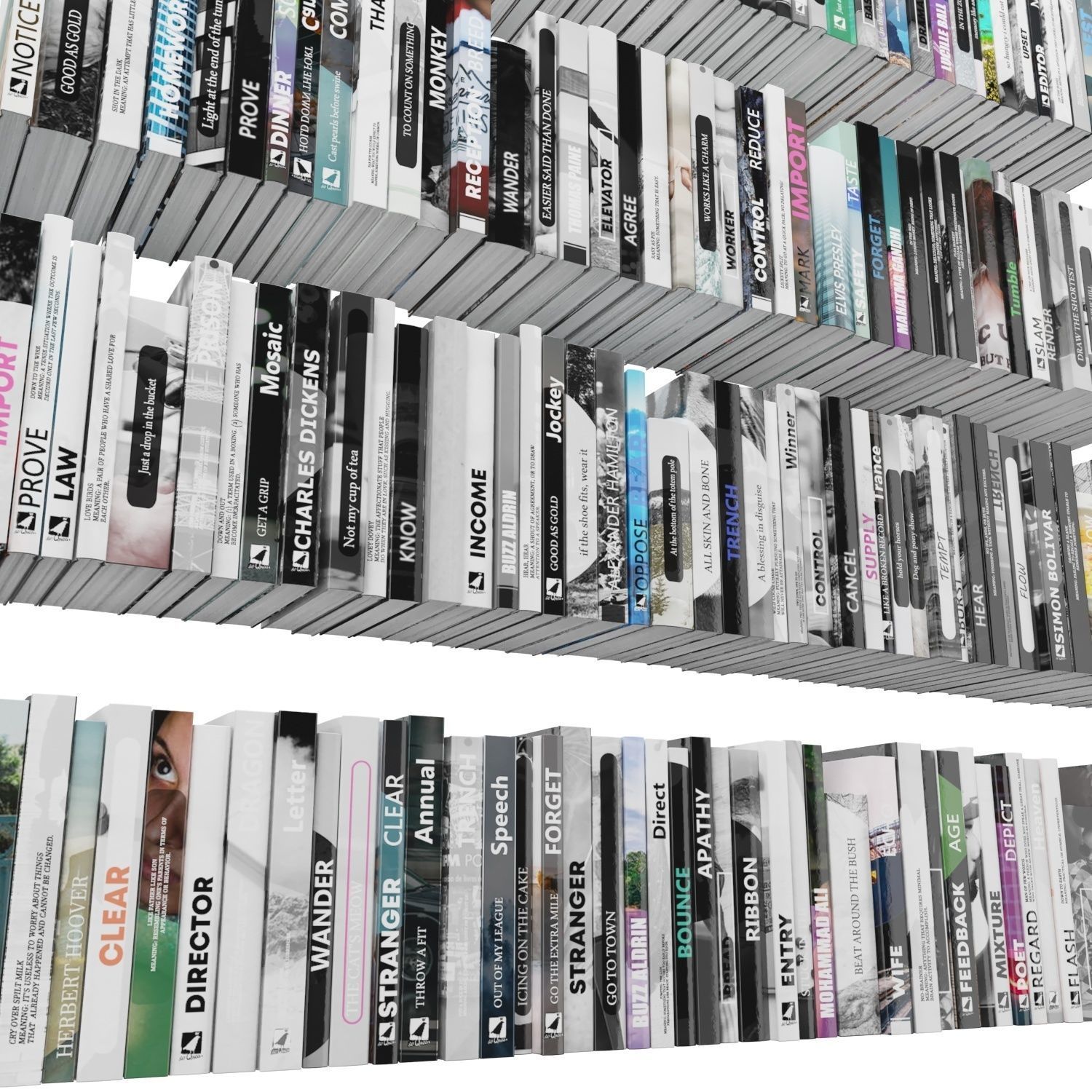 Books 150 pieces 4-7-2 Low-poly 3D model_16