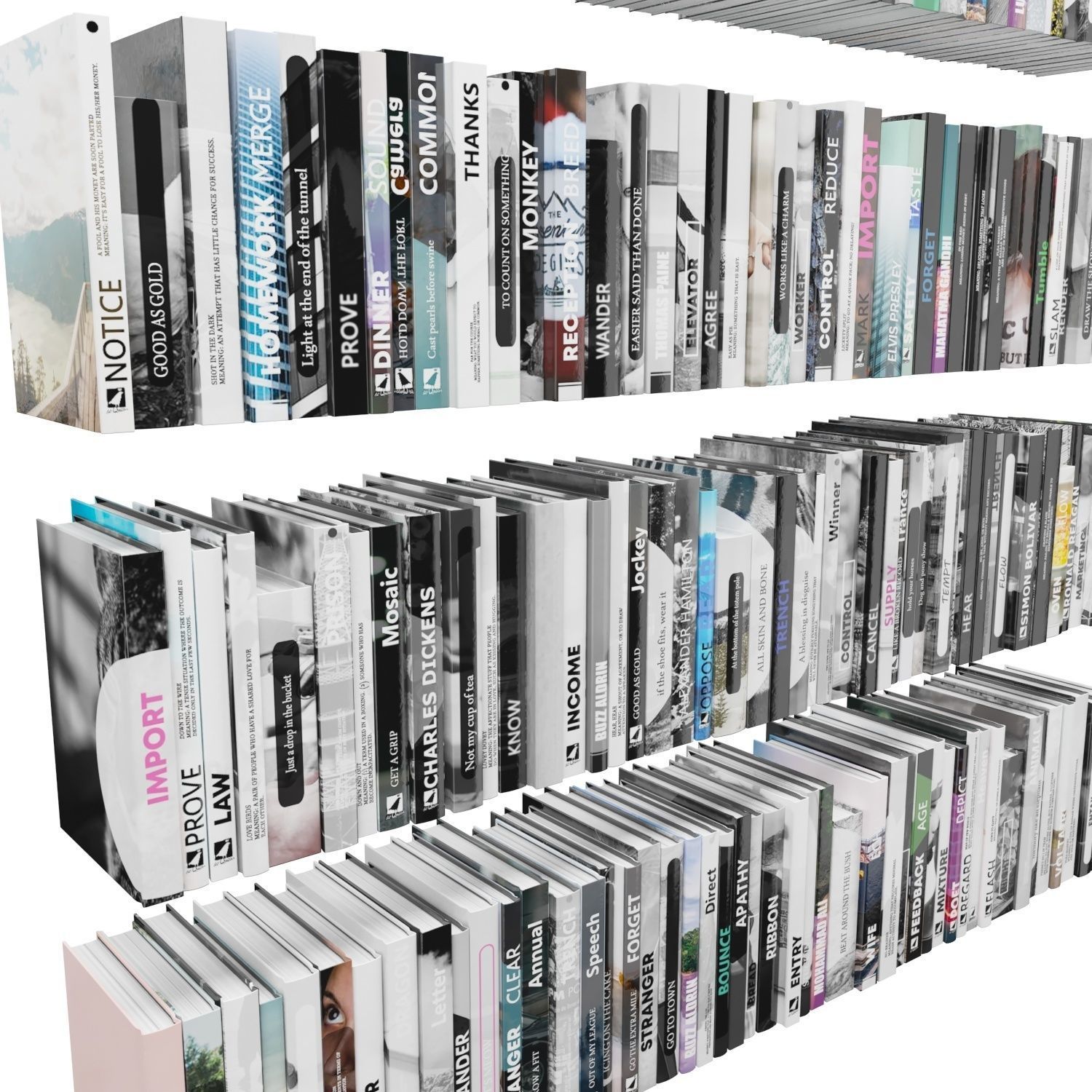 Books 150 pieces 4-7-2 Low-poly 3D model_19