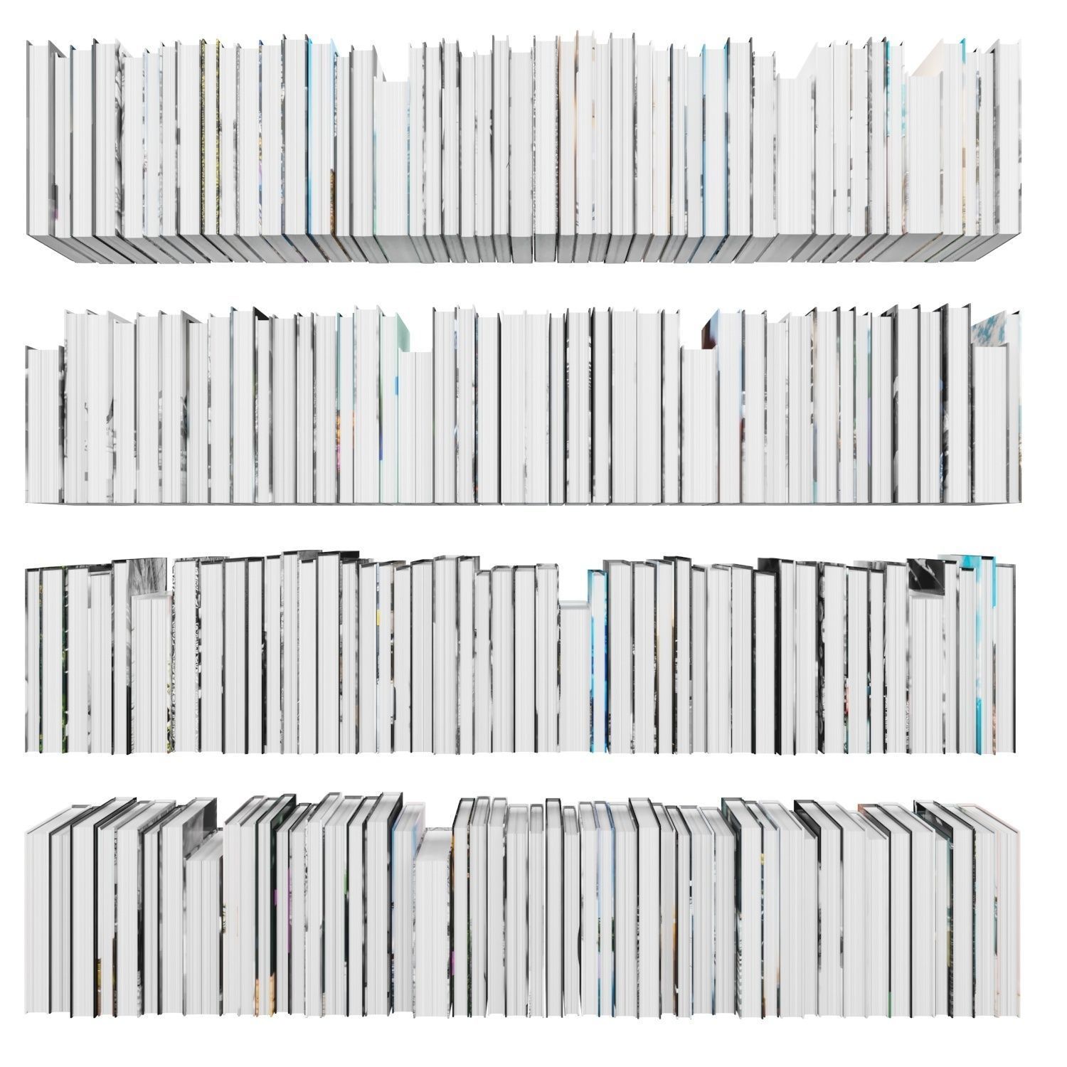 Books 150 pieces 4-7-2 Low-poly 3D model_14