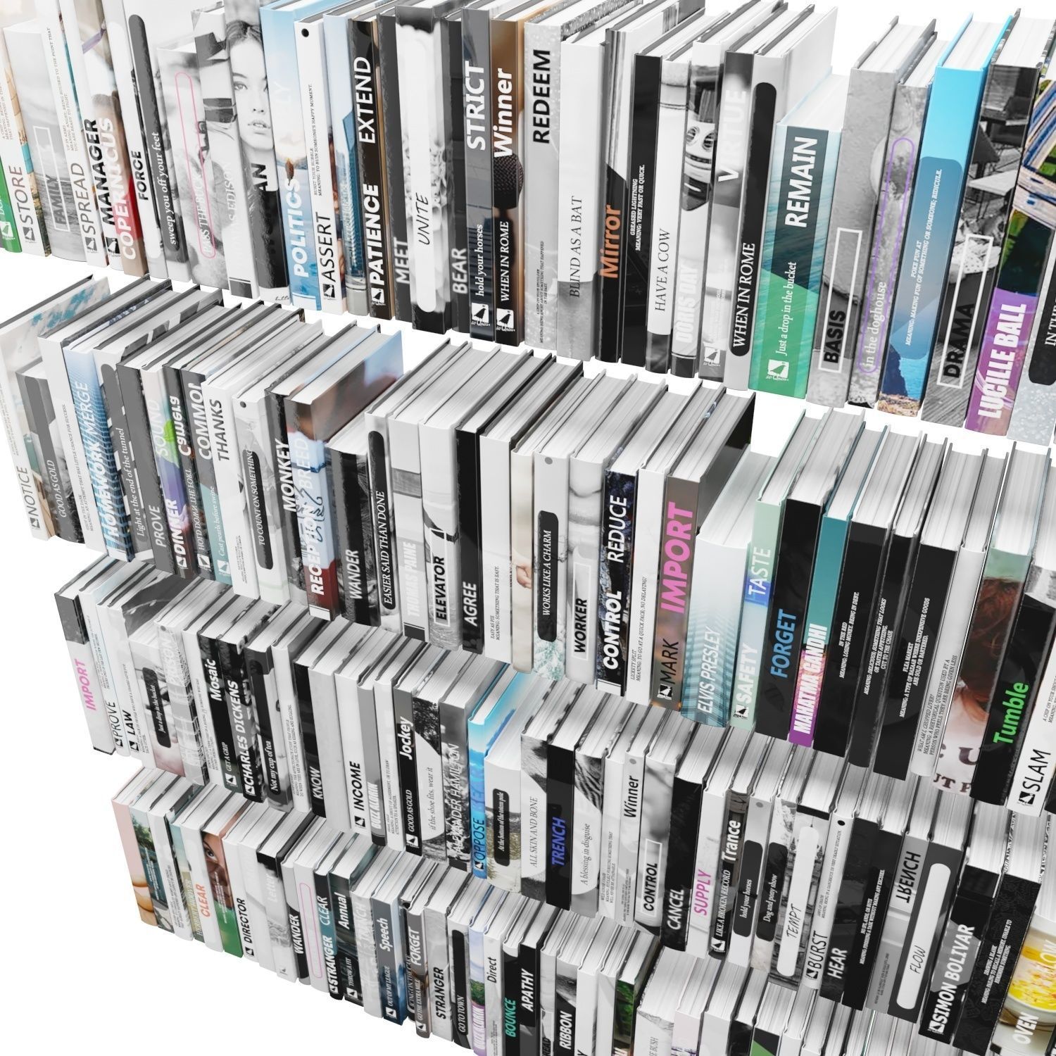 Books 150 pieces 4-7-2 Low-poly 3D model_22