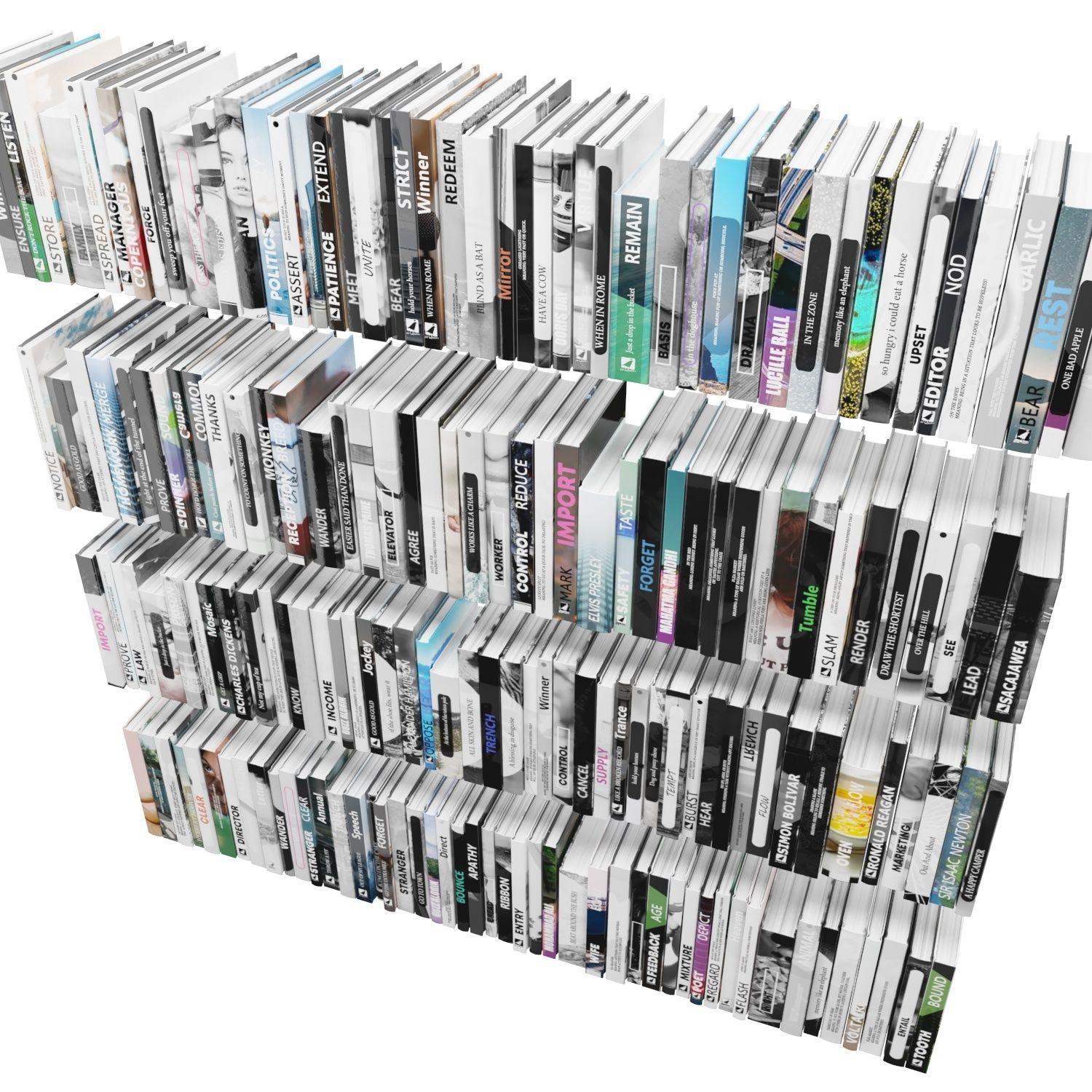 Books 150 pieces 4-7-2 Low-poly 3D model_7