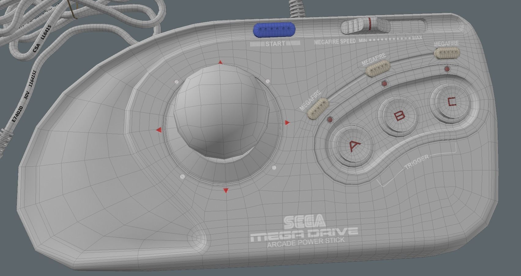 SEGA Arcade Power Stick 3D model_14