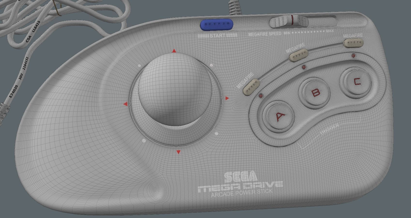 SEGA Arcade Power Stick 3D model_11