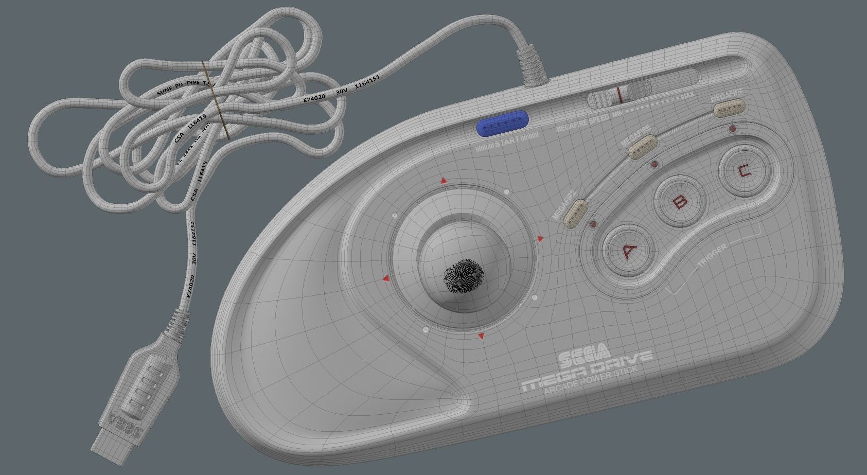 SEGA Arcade Power Stick 3D model_20