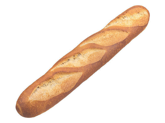 Photorealistic Baguette 3D Scan 3D model