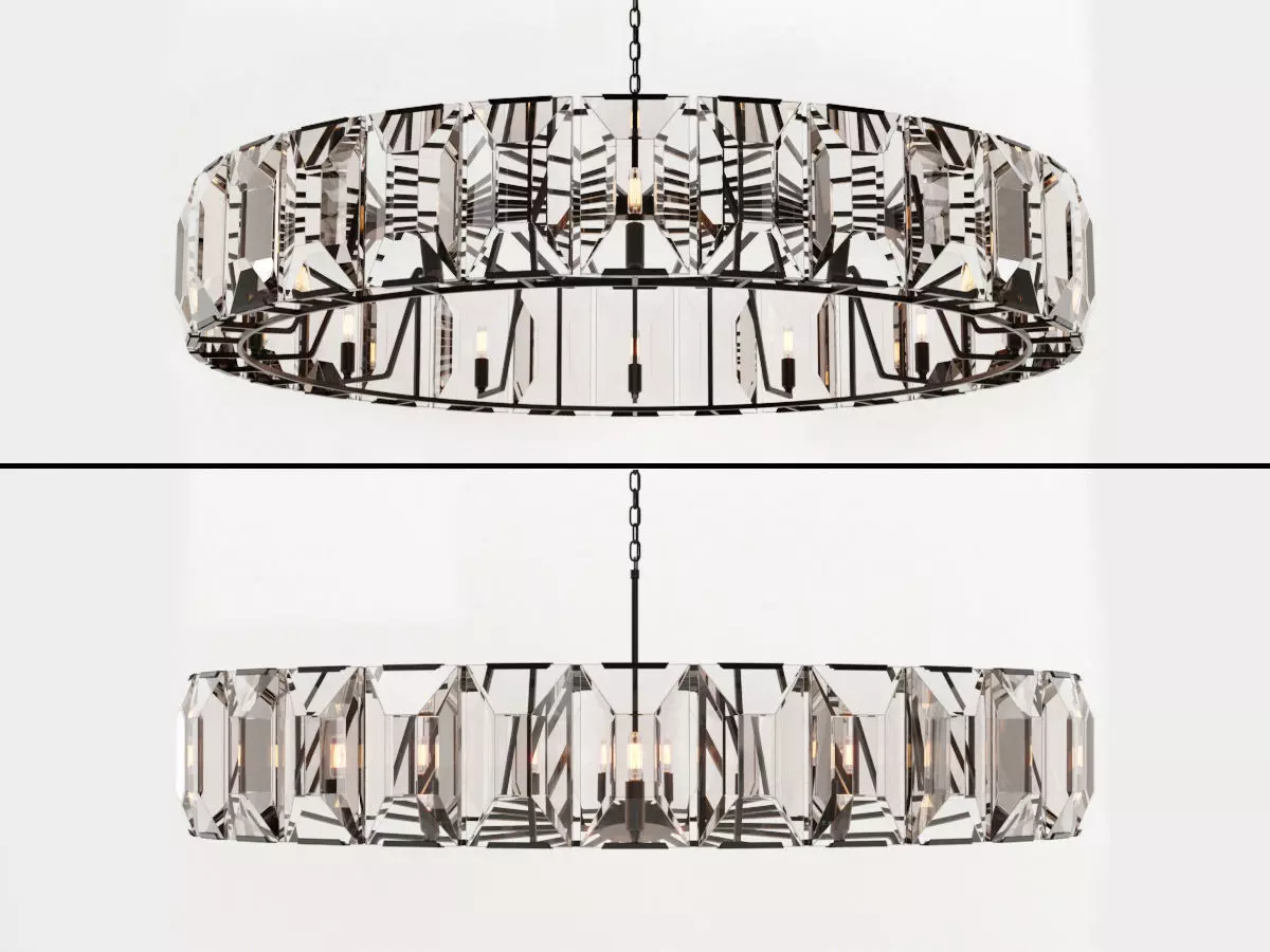 Restoration Hardware  HARLOW CRYSTAL CHANDELIER 60 3D model_0