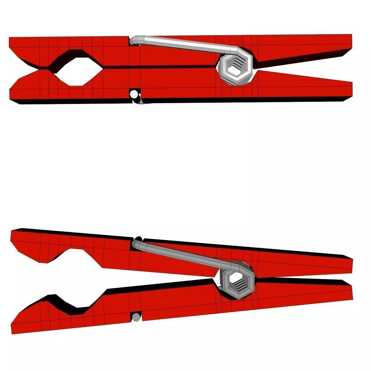 Clothespin The Cheap Junky Plastic Kind 3D model