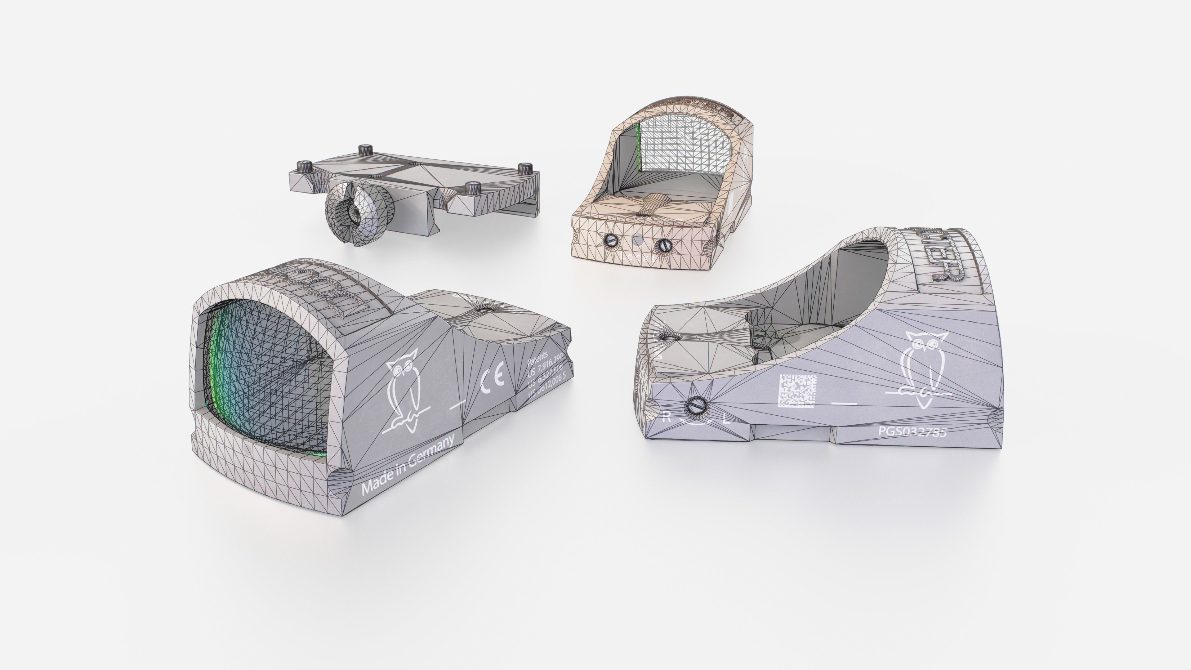 Docter Sight C Miniature Reflex Sight Low-poly 3D model_2