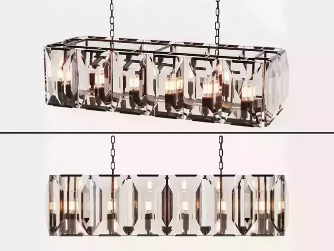 Restoration Hardware  HARLOW CRYSTAL RECTANGULAR CHANDELIER 42