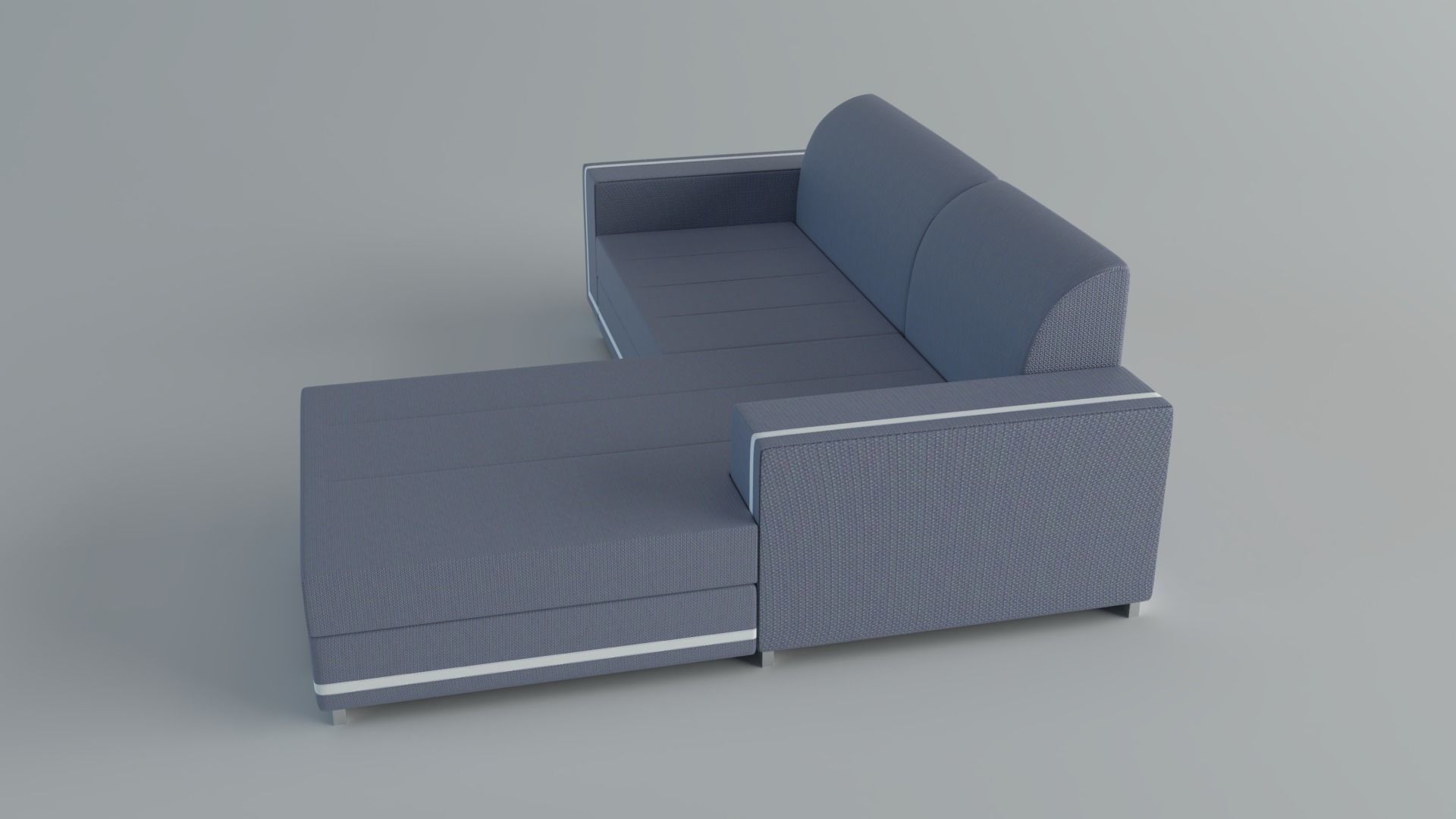 SofaBed Standard Low-poly 3D model_2