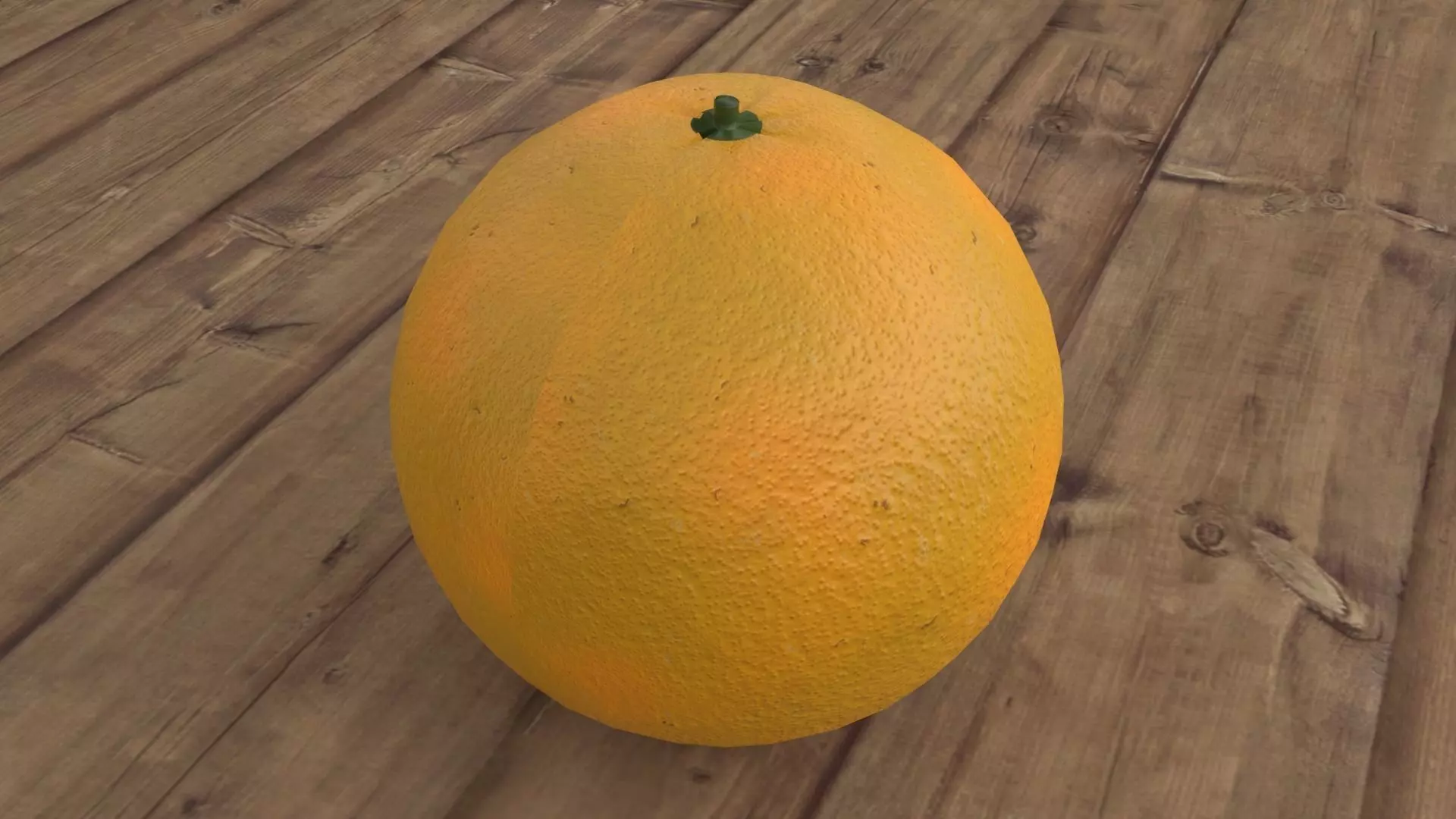 Orange Low-poly 3D model_0