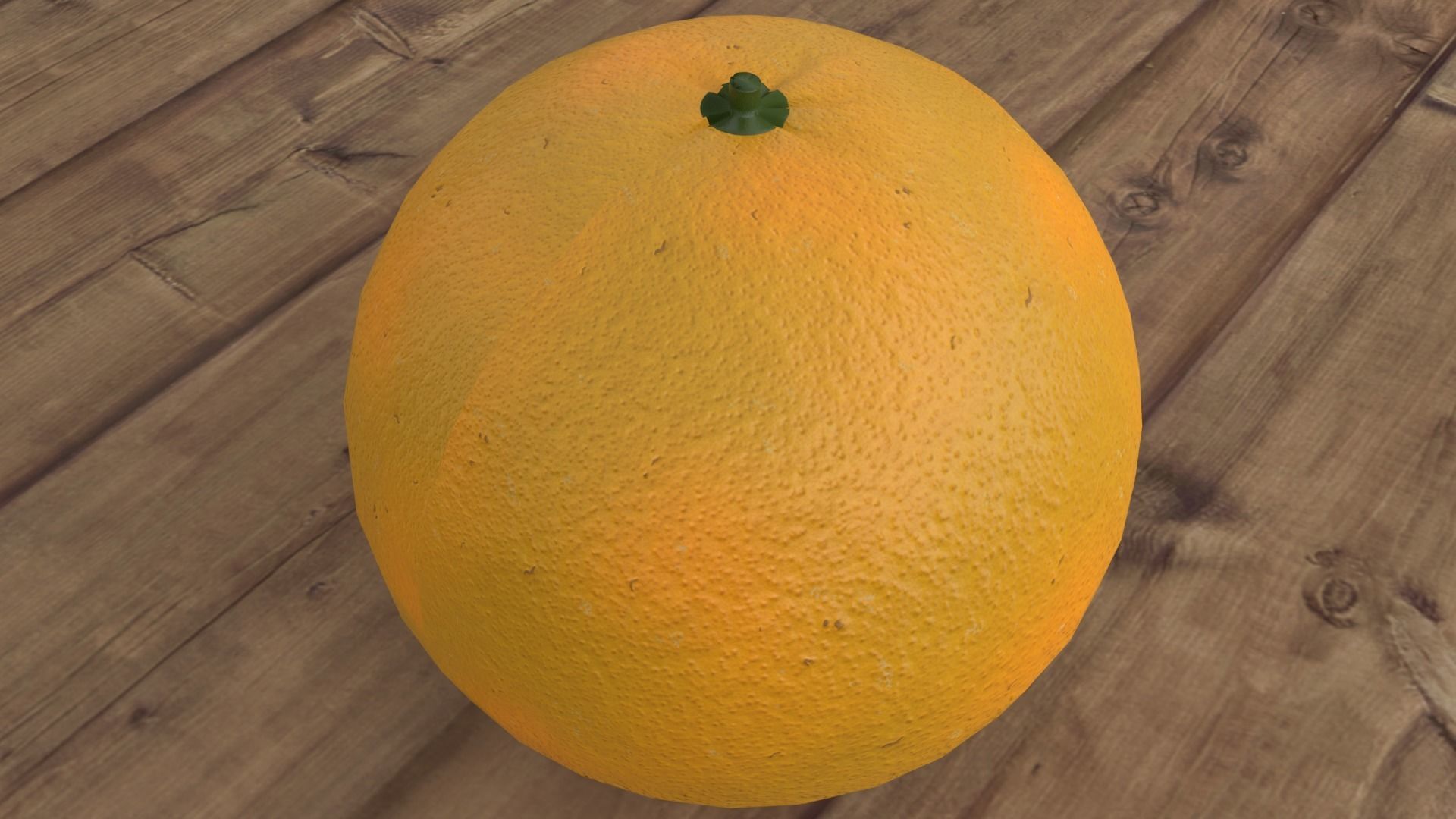 Orange Low-poly 3D model_2