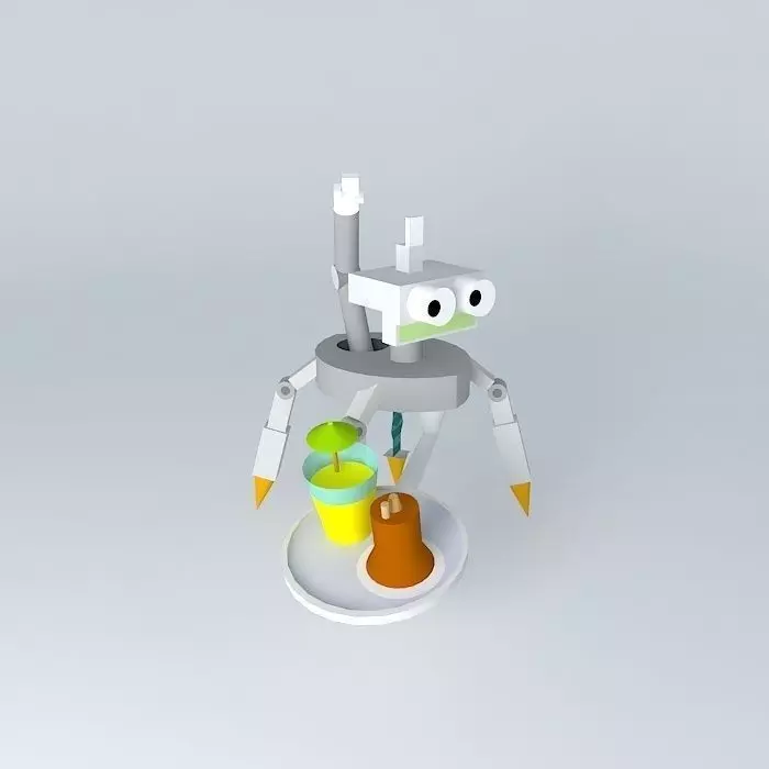Servebot robot on plate Free 3D model