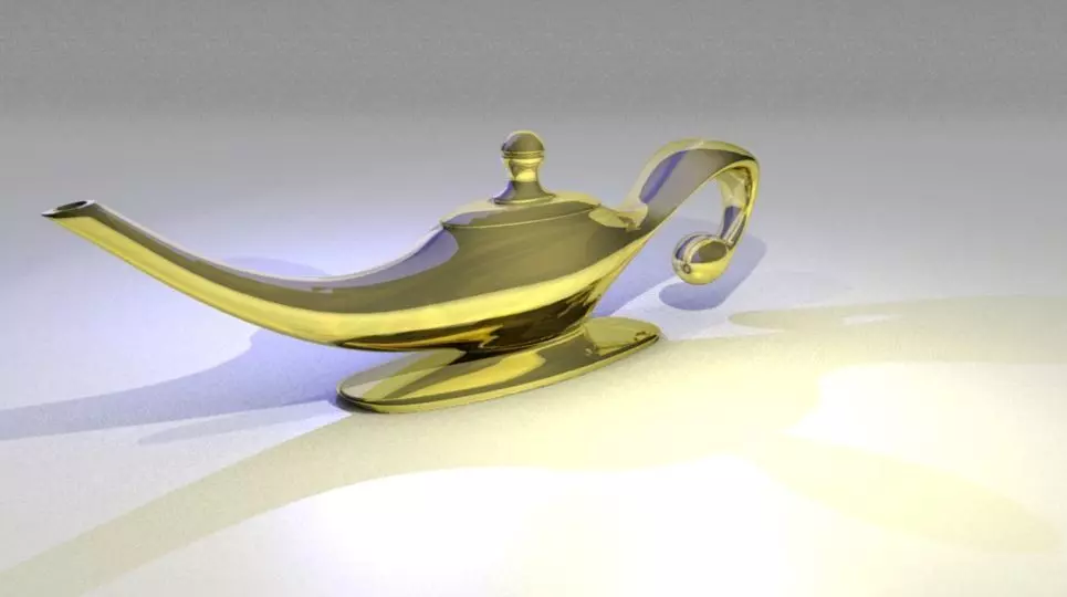 JenieLamp golden lamp Low-poly 3D model_0