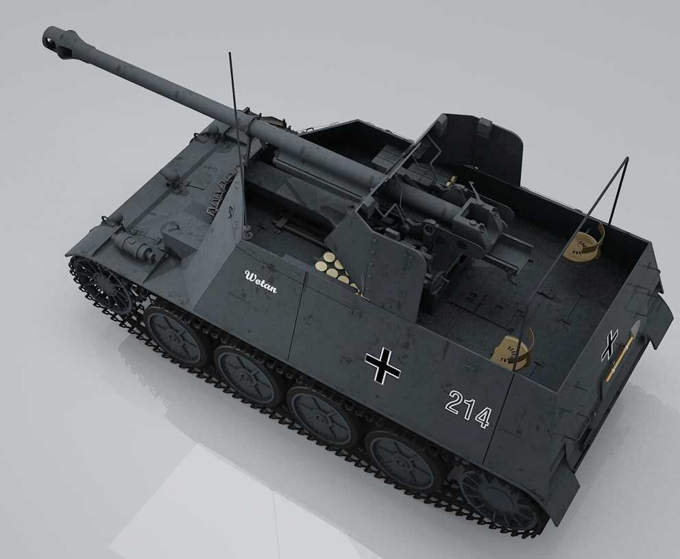 Marder II D Pak36R Sdkfz 132 Early Version 3D model_4