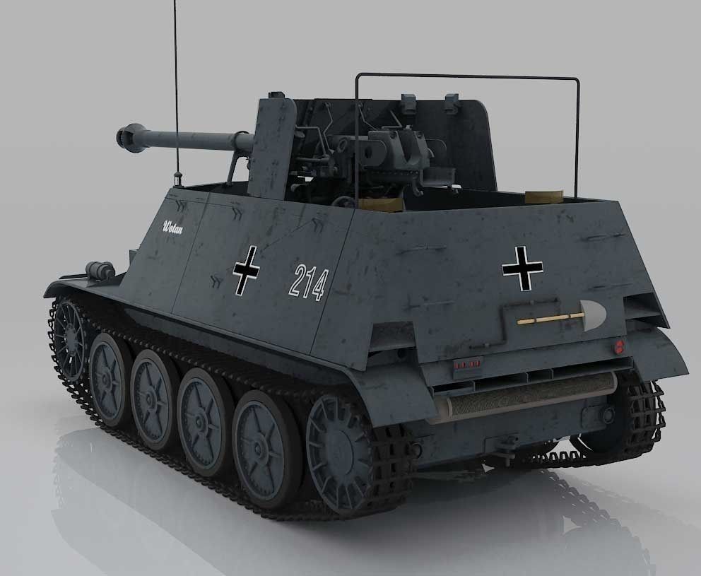 Marder II D Pak36R Sdkfz 132 Early Version 3D model_5