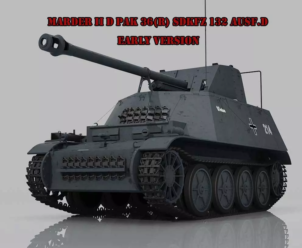 Marder II D Pak36R Sdkfz 132 Early Version 3D model_0