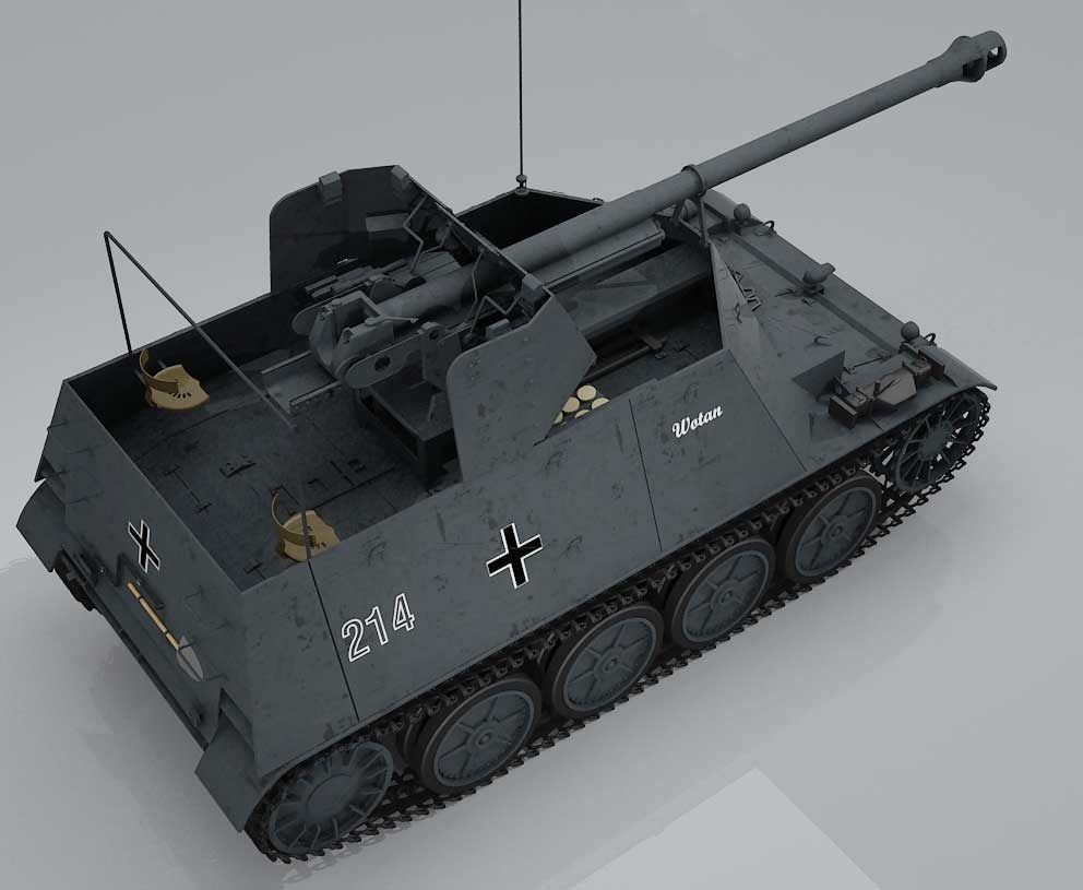 Marder II D Pak36R Sdkfz 132 Early Version 3D model_7