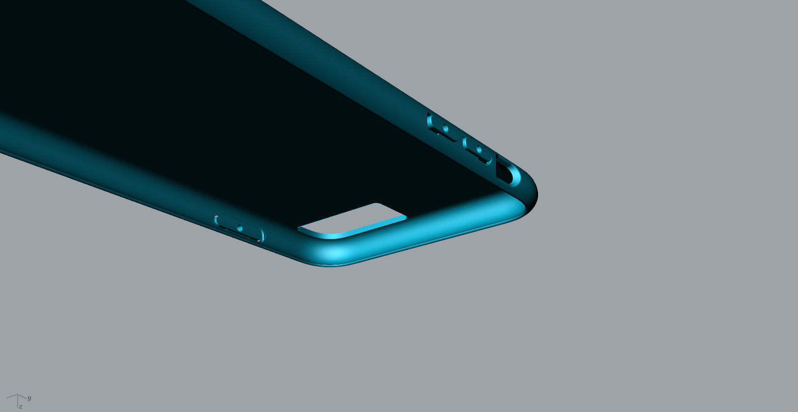 iphone 8plus blue case Original customizable design 3D model_7