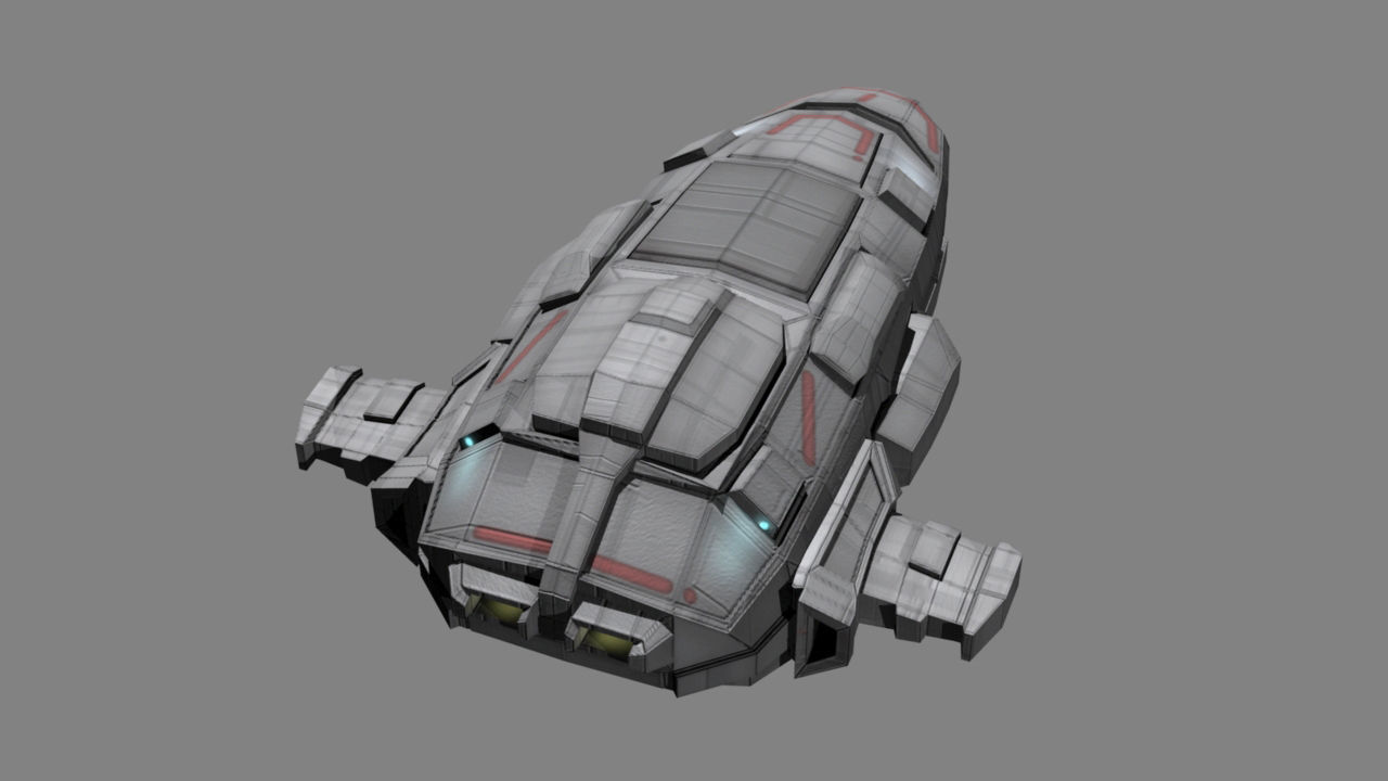 Private Spaceship LP Low-poly 3D model_7
