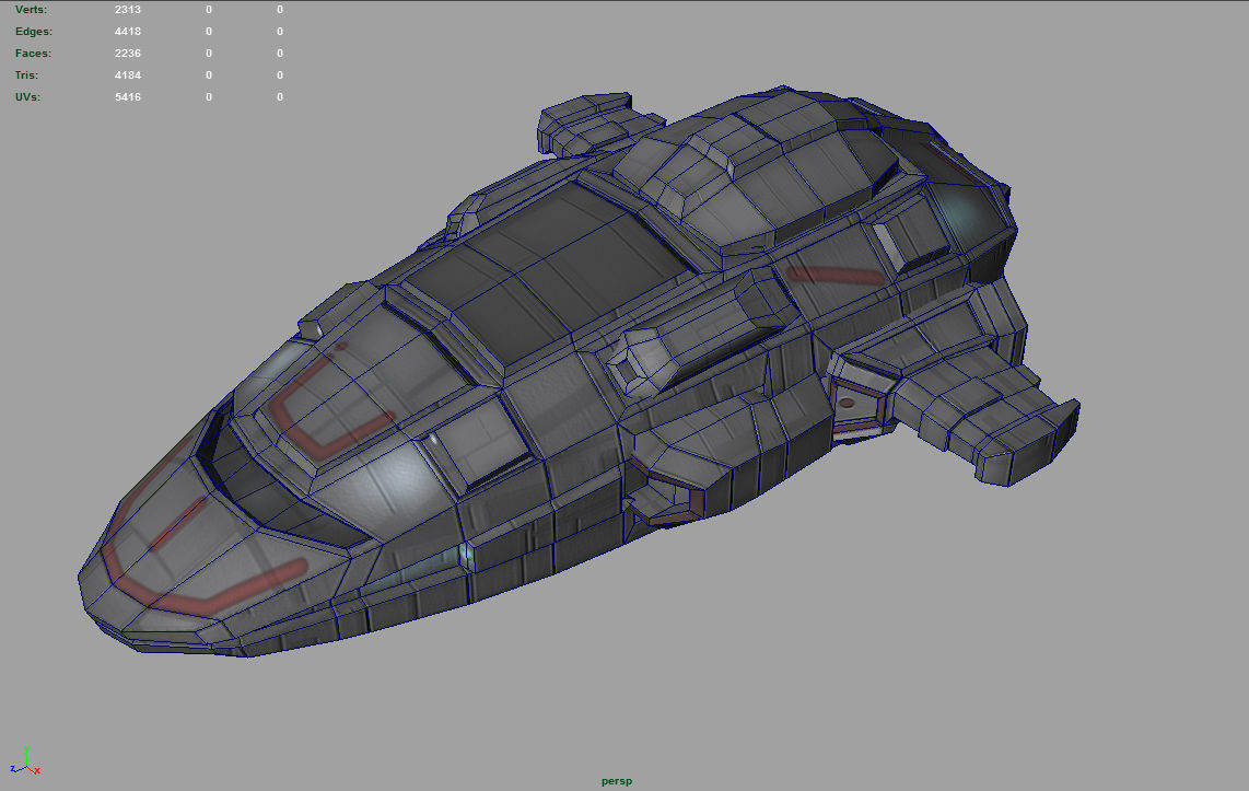 Private Spaceship LP Low-poly 3D model_2