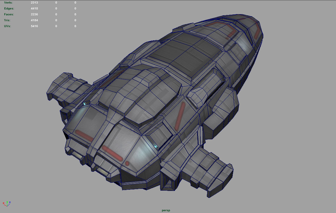 Private Spaceship LP Low-poly 3D model_4