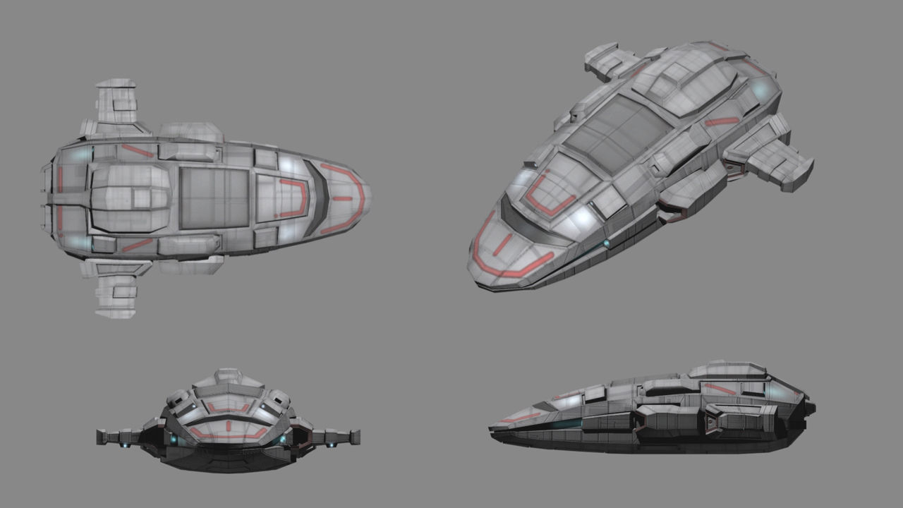 Private Spaceship LP Low-poly 3D model_9