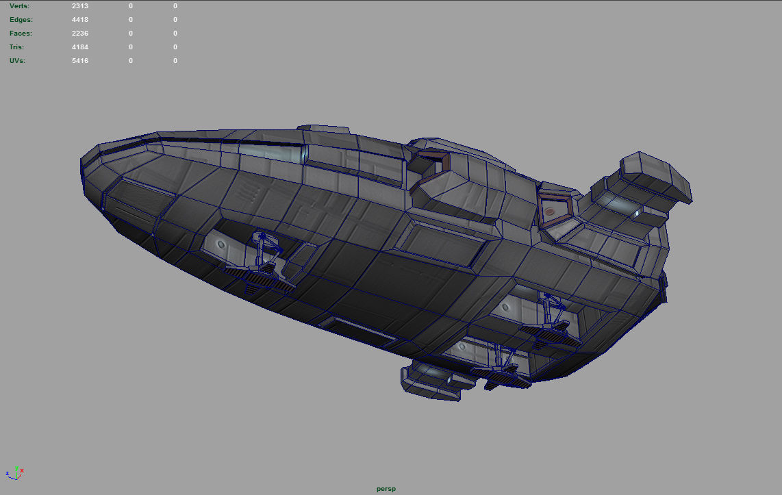 Private Spaceship LP Low-poly 3D model_3